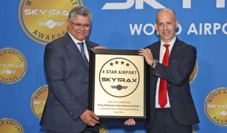 el Aeropuerto Internacional Rey Abdulaziz recibe una calificación de 4 estrellas