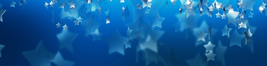 silver stars on blue background
