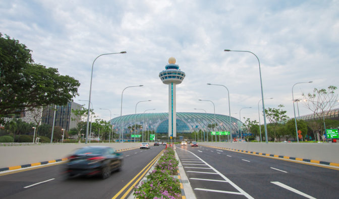 changi airport approach roadway
